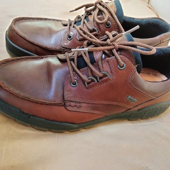 Leather Ecco Mens Track Hiking Trail Boots Brown Leather Lace Up Waterproof 9.5- main image 8